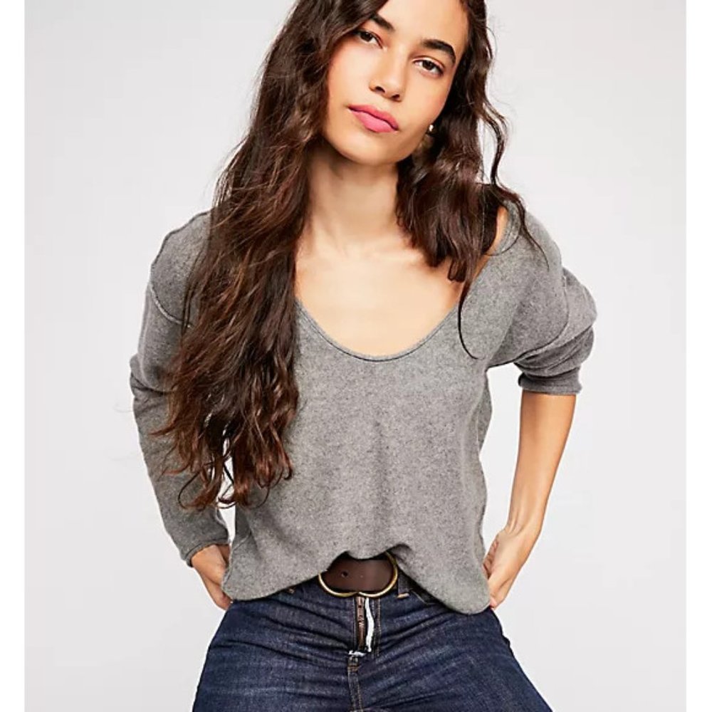 NWOT Free People light grey Forever Cashmere sweater